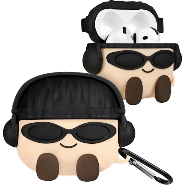 för Airpods 4:e Skal - Söt Kawaii Solglasögon Potatis med Nyckelring för AirPods 4:e Generationens Skal (2024) Rolig 3D Mjuk Silikon Kul Cool för Tjej