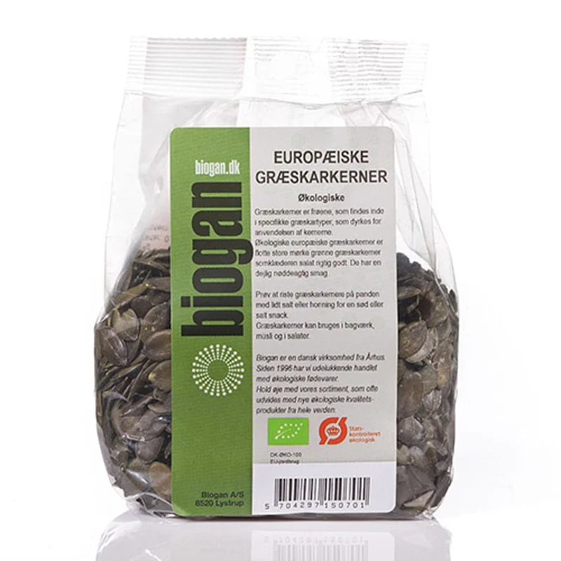 Biogan Græskarkerner europæiske Ø 400 g, Helse & Madvarer, Kerner & Frø, Kerner