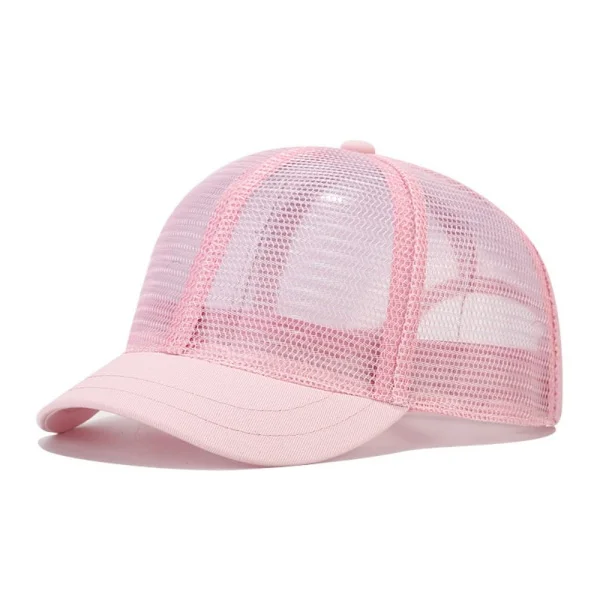 New Short Brim Baseball Cap Full Mesh Breathable Thin Topped Cap