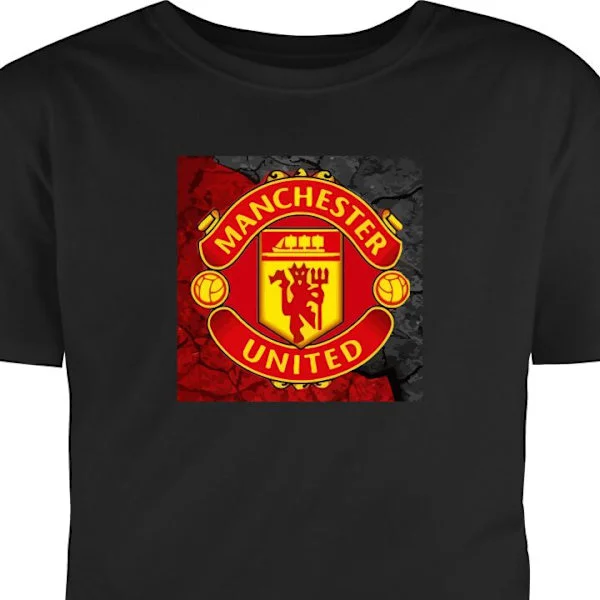 T-shirt för Vuxen | Klassisk Vuxen-T-shirt Svart Medium Manchester United fotboll klubb England Premier League traditionsrik klubb med rivalitet stark