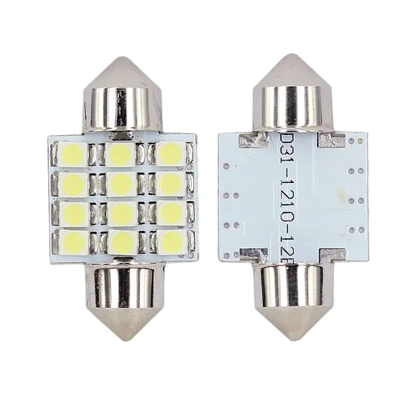 Spolelampe 31MM rød LED 2835SMD 4-pakning C5W SV8.5 c10w 12SMD 1210 3528 Bil LED Bil LED Taklys Leselampe Innendørslys