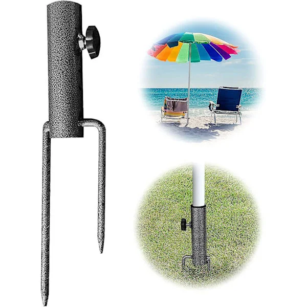 Parasol Ground Stake Peg Umbrella Beach Umbrella Sand Anchor Parasol Stake Iron Umbrella Stand Parasol Accessories Fixing