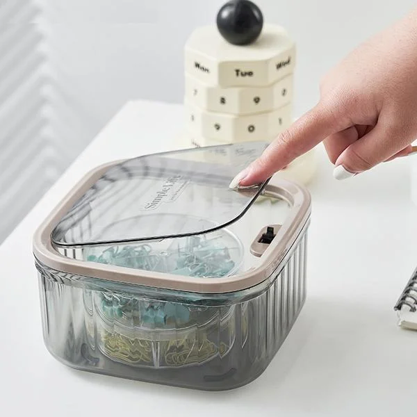 Mini Søppelbøtte med Lokk, Liten Bord-søppelbøtte, Avtakbar Liten Søppelbøtte, Ultimativ Mini Bordoppbevaringsboks, Liten Søppelbøtte for Bil, Bad, 