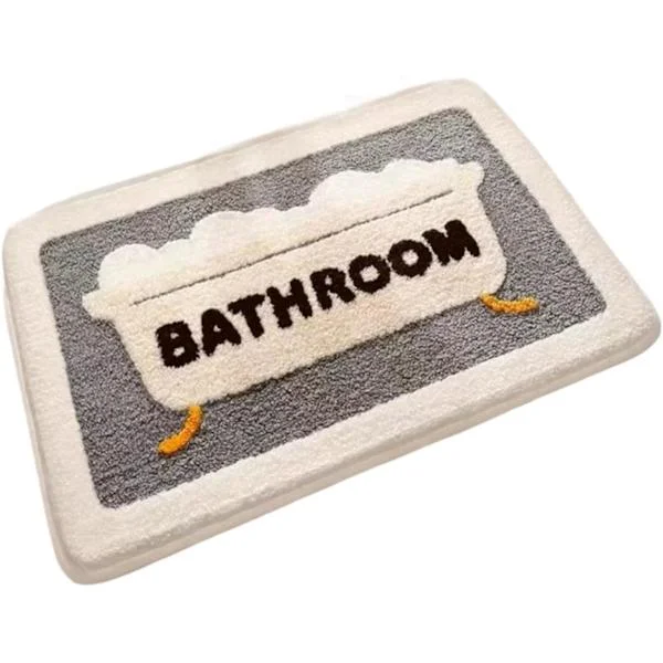 Attractive Bathroom Mat, Non-Slip Bath Mat, Washable and Absorbent, Suitable for Shower Floor, Grey and White, 40*60cm