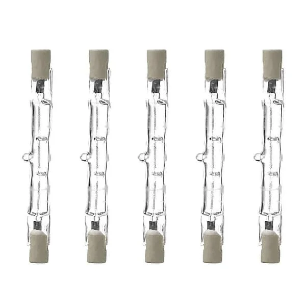 Dimbar R7S 78mm 80W Halogen Pin Lampa, AC220-240V, 1390lm, J78, Linjär Halogen Flood Light för Landskap, Säkerhet, Gatubelysning (5st)
