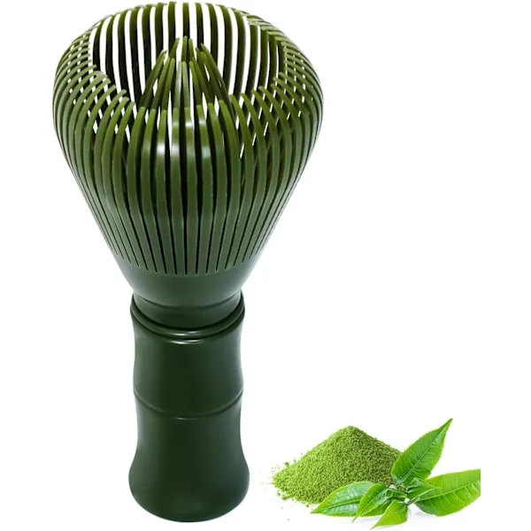 Matcha Whisk Made of Natural Resin - 80 Prongs, Traditional Japanese Tea Ceremony Accessory, Green