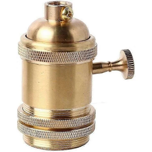 Lampunjalka kytkimellä Vintage Messinki Kupari Kanta Pidike Retro Edison Tyylinen Hehkulamppu E2 (FMY)