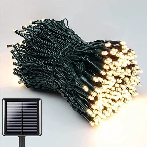 Solcellslampa Kedja Utomhus, 22m 200 Led Solcellslampa Kedja Utomhus Vattentät, 8 Lägen Solcellslampa Kedja Varmvit För Trädgård, Terrass, Balkong 