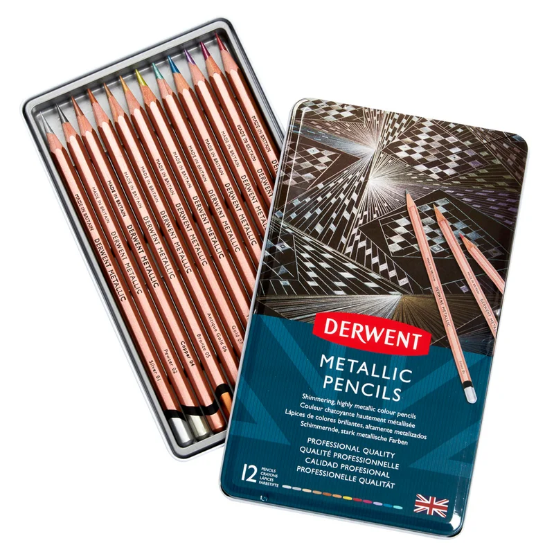 Derwent Metallic Farveblyanter sæt 12 stk