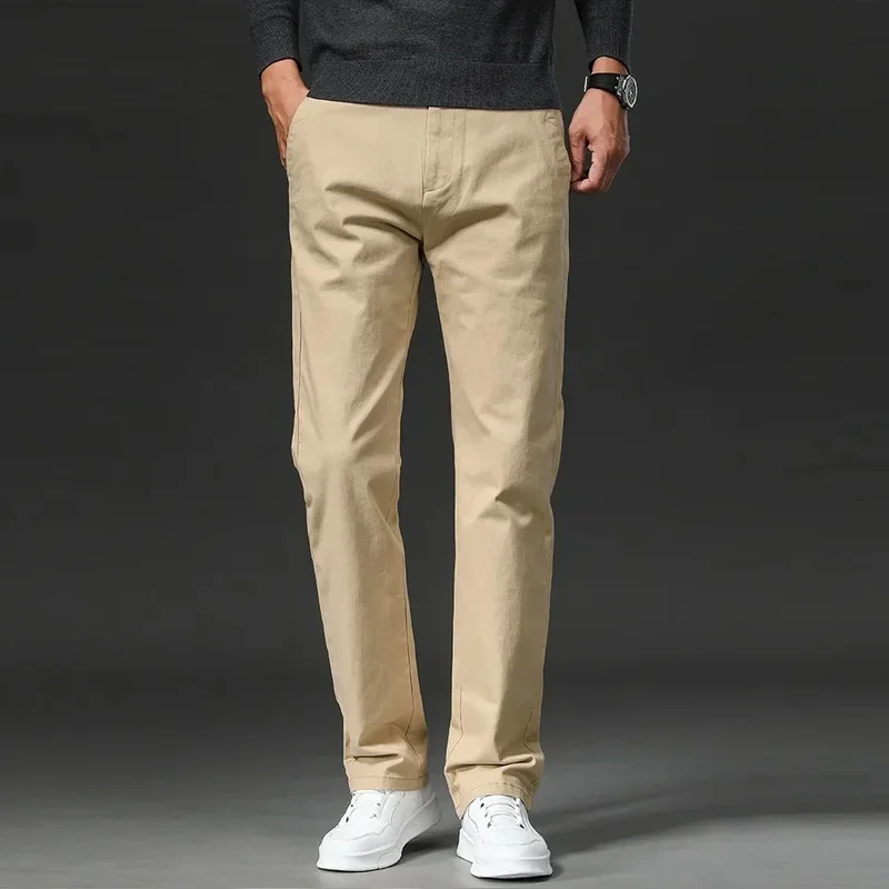AliExpress - Neu im Frühjahr Freizeithose Herren Straight Fit Baumwolle Stretch Chino Hose Herren Formelle Arbeit Business Kleid Khaki Mode Regulär