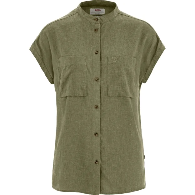 Fjällräven Women's Övik Hemp Shirt T-Shirt in Green | Size: Large