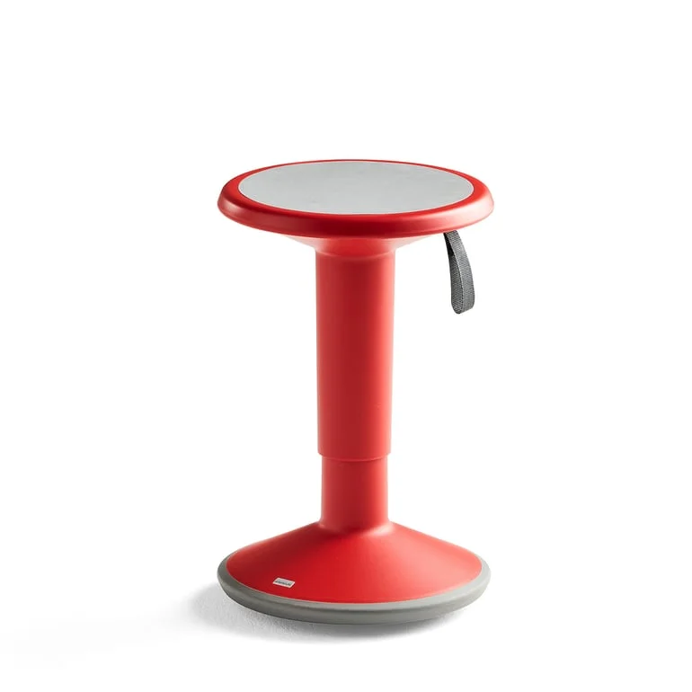 Wobble stool UP, height-adjustable, red
