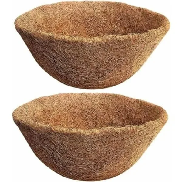 2-pakning Naturlige kokosfiber blomsterpotter 35 cm hengende kurv for blomsterpotter Kokosfibererstatning for planting