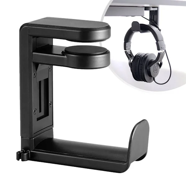 Hållare för Hörlur/Headset Svart Monterat på skrivbordsskiva