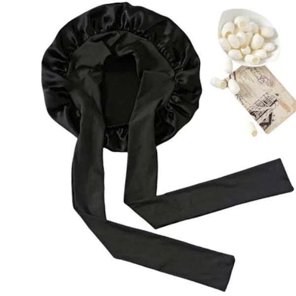 Silk Night Cap Sleep Cap 100% Silk Black