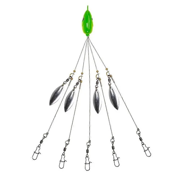 Alabama Rig with Smooth-Rolling Ball Bearings, Multi-Bait Rig for Trolling in Clear Water, With Lifelike Fish Head with 3D Eyes LNGS