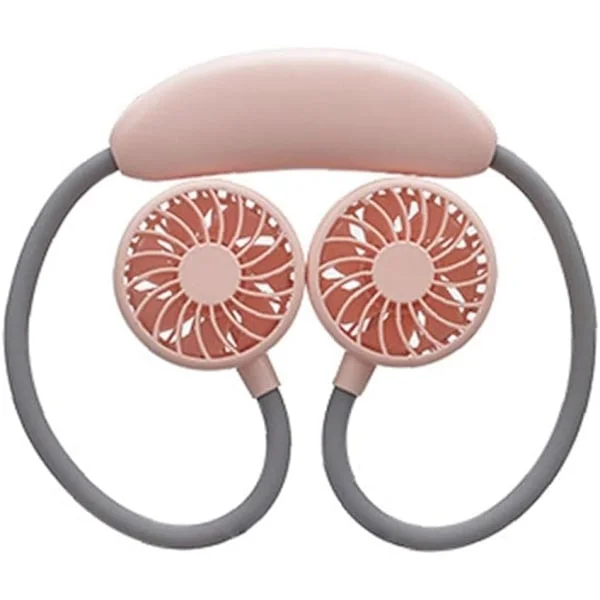 Halsfläkt mini kyl USB-fläkt handsfree fläkt lat tyst halshängande halskylfläkt rosa