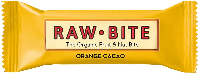 2 for 40 kr., Rawbite Frugt- og nøddebar Glutenfri Ø Orange Cacao 50 g, Helse & Madvarer, Snacks, Barer