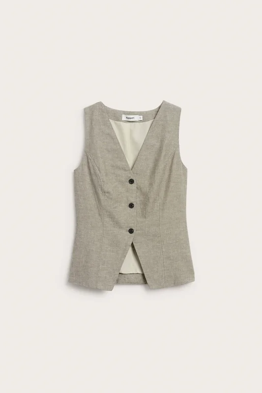 Kappahl | Vest i linblanding Brun 34 | Dame
