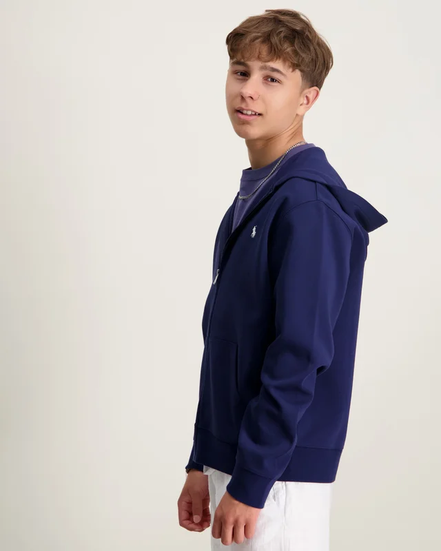 Polo Ralph Lauren Double-Knit Full-Zip Hoodie Blauw Hoodies Jongens - Kids Brand Store