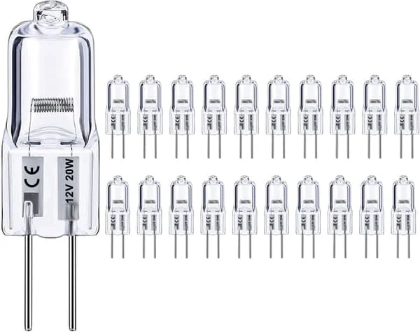 20-pack G4 Halogen Lamps Warm White 20W Pin Lamps (20-p
