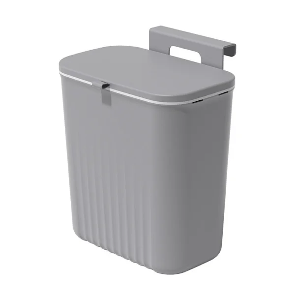 [RM]9L Hanging Wall Mounted Trash Can with Lid, Kitchen Waste Bin Compost Bin, Plastic Cabinet Door Waste Container[YDE]