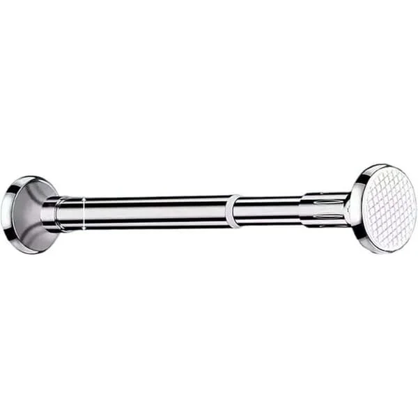 Duschdraperistång, teleskopisk duschdraperistång i rostfritt stål utan borrning (Färg: Silver, Storlek: 70-120 cm)