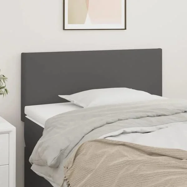 vidaXL Sänggavel Sovrumsmöbler Enkelsäng Tillbehör Sänggavel Interiör Sängram Grå 80x5x78/88 cm 345736