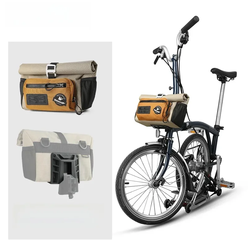 AliExpress - Rhinowalk Fahrrad-Lenkertasche, 4 l, Schnellspanner für Brompton, Faltrad, Vorderrohr, Korbtasche mit MOLLE-System, urbanes Radfahren