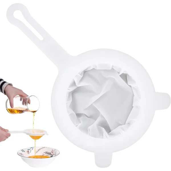 Ultra Finmasket Sil, 200 Mesh Nylon Mesh-Sil for Juice Plast Sil for Kjøkken Fin Sikt Sil med Håndtak for Kaffe Yoghurt Ju