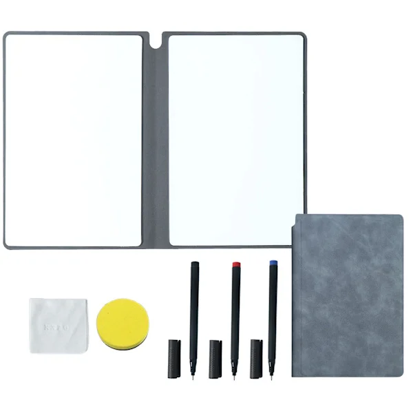 Ny A5 Whiteboard-tavle, genanvendelig foldbar whiteboard-notesbog til virksomheder, kontorer, skoler og hjemmet