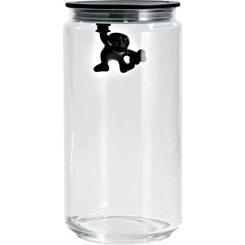 Alessi Glasburk med Lock Svart 140 cl | Inredning > Vaser & Krukor > Krukor > Glasburk | Bagaren och Kocken