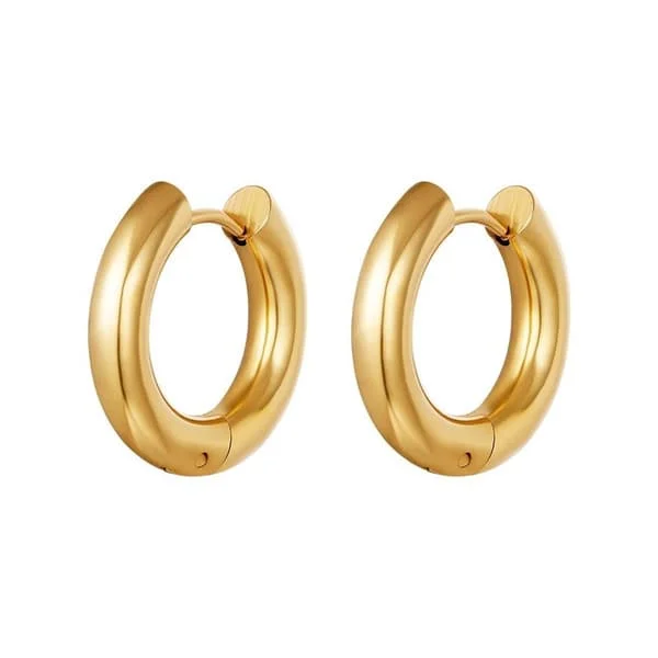 Creoler Hoop Örhängen i Rostfritt Stål Guld Medium guld