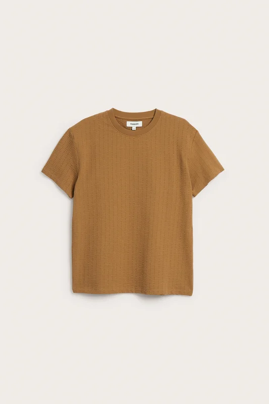 Kappahl | Tekstuurikuvioinen t-paita regular fit Ruskea L | Miehet