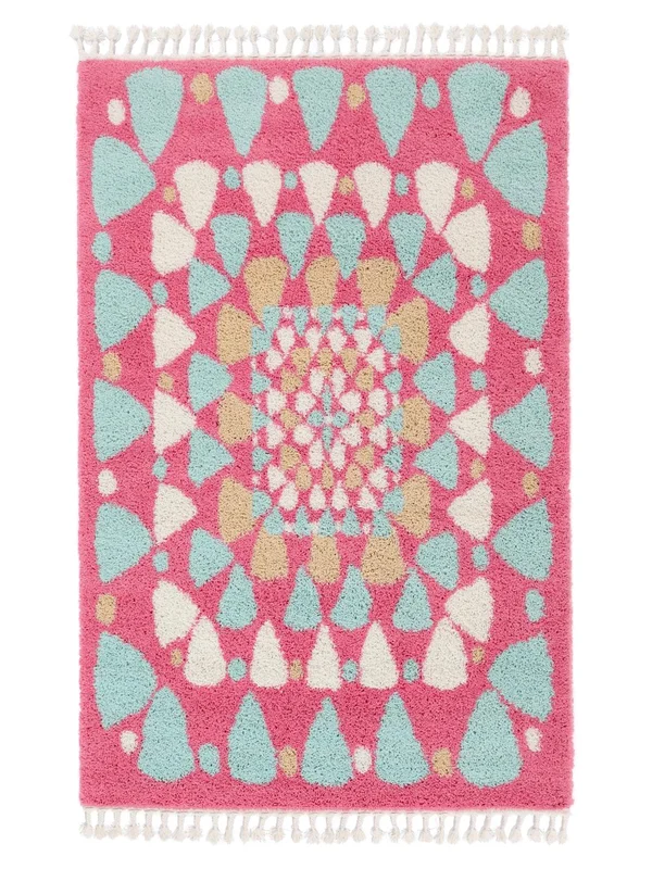 Momo 140X200 Small Dark Pink/Mint Green Rug