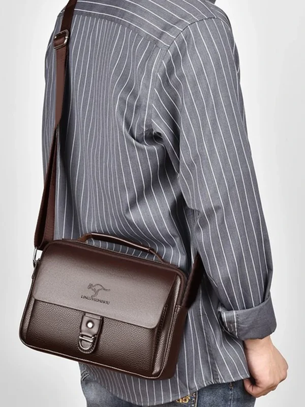 AliExpress - Sac à bandoulière en cuir élégant pour homme, sac à main décontracté avec sangle réglable, parfait pour le travail, les voyages et les 