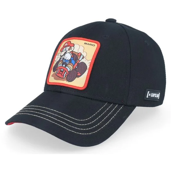 Capslab - Noir adjustable Casquette - Super Mario Kart Mario Black/Red Adjustable @ Hatstore