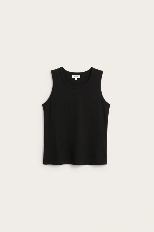 Kappahl | Linne i pointelle slim fit Svart M | Herr