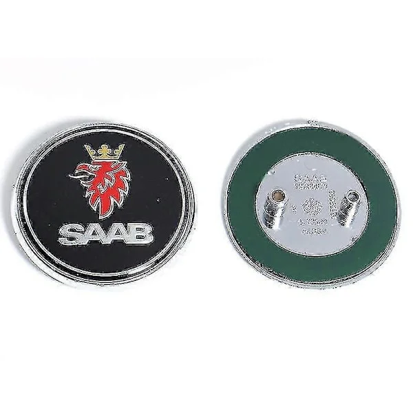68mm 2 3 Pins Saab Bil Främre Motorhuv Emblemlogo Bakre Bagagelucka Stötfångare Märke För Saab 9 3 9 5 9-3 9-5 Saab Emblem Klistermärken Tillbehör - 