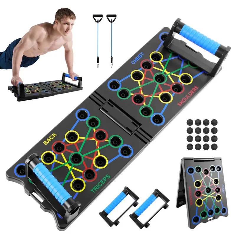 AliExpress - 24-in-1 Push-up-Board-Set, tragbare, multifunktionale Push-up-Stange mit Griffen, faltbares Fitnessgerät für Brust-, Bauch-, Arm-/