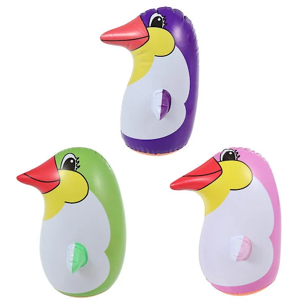 3 st barns leksaker uppblåsbara uppblåsbara tumbler barn uppblåsbara pingvin 3D Bop Bag pingvin uppblåsbara leksaker tumbler