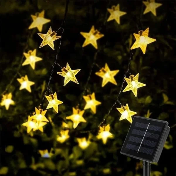 Solar Lyslenke Utendørs 30 LED Solar Lyslenke med 8 Moduser Varm Hvit YYV