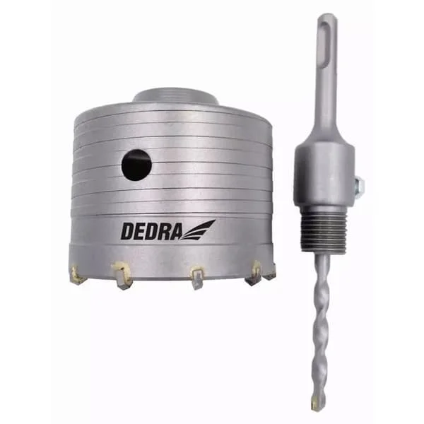 Krona borr SDS+ - DEDRA - 100 mm - SDS+ fäste - M22 gänga - Verktygsstål - Tungstenkarbidblad