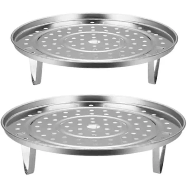 2-pack Stainless Steel Steamer Rack Round Steamer Holder Steamer Tray Cooling Rack Steamer Basket Pressure Cooker Accessories