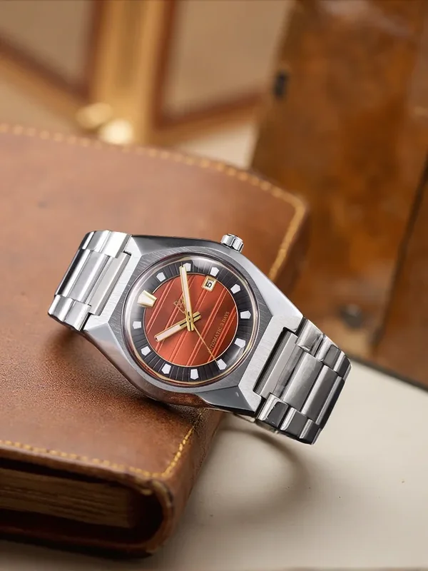 AliExpress - Vintage-Stil Edelstahl-Armband Klassisches Blaues Zifferblatt Automatische Mechanische Uhr Edelstahl-Armband Business-Armbanduhr für 