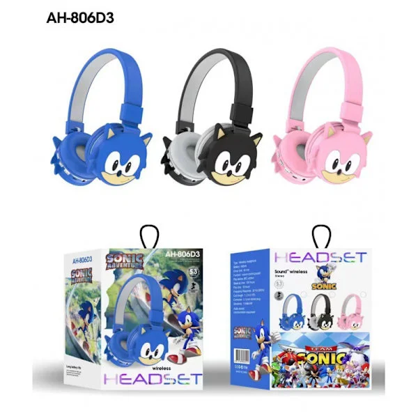 Sonic Bluetooth-hörlurar – Trådlöst Over-Ear Barnheadset med TF-kortplats, Stereoljud