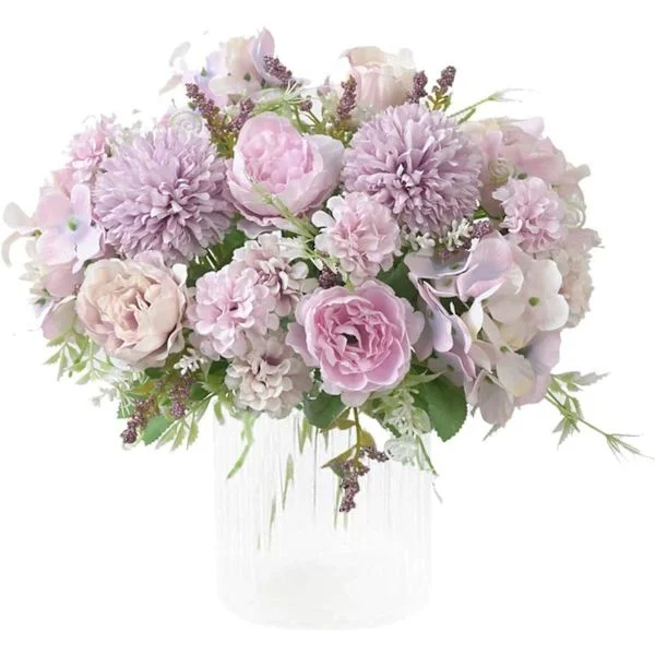 Konstgjorda blommor, konstgjorda blomdekorationer, konstgjord pion, konstgjort siden