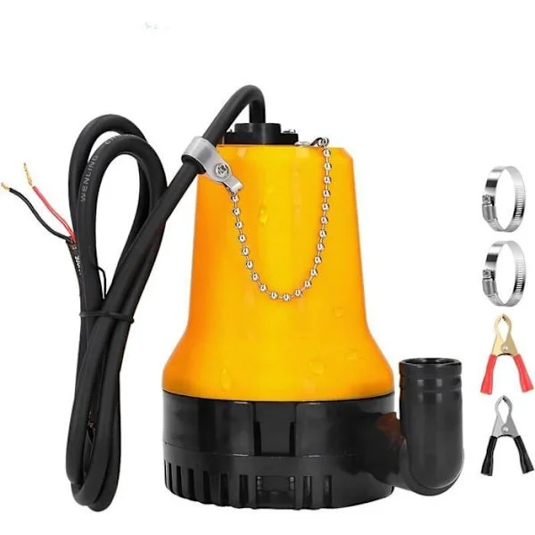 12V Dränkbar Pump, Dränkbar Pump, DC-Pump, Smutsvattenpump, Bärbar Sladdlängd 2,3 Meter med Klämma