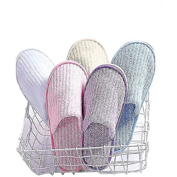 6 par spa-tofflor Gästtofflor Hotelltofflor engångs - Perfet blue_tfrf blue