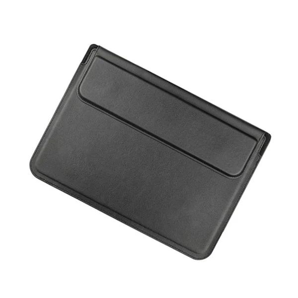 Leather Laptop Case 13.3/14 inch - Multifunctional Protective Case with Cooling Stand, compatible with Macbook, Dell, Lenovo Black